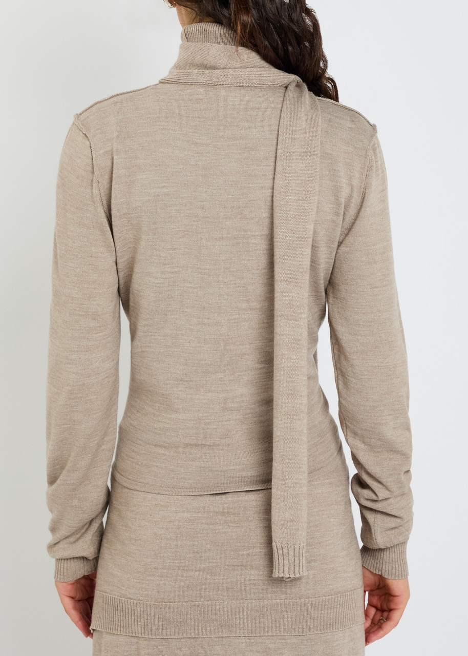 Lemaire Twisted Scarf-effect Knit Cardigan - 3