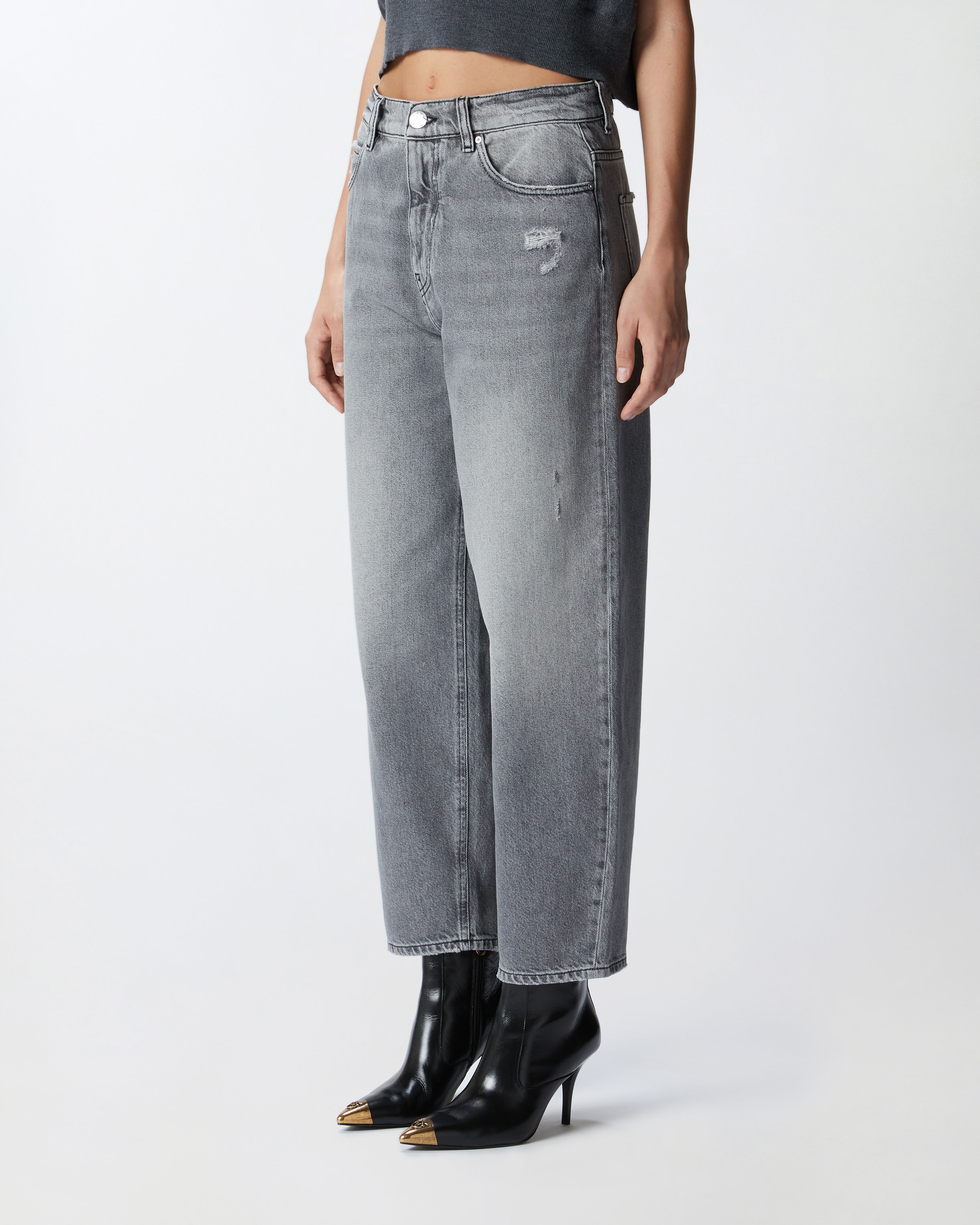 LIGHT GREY EGG-FIT JEANS - 3