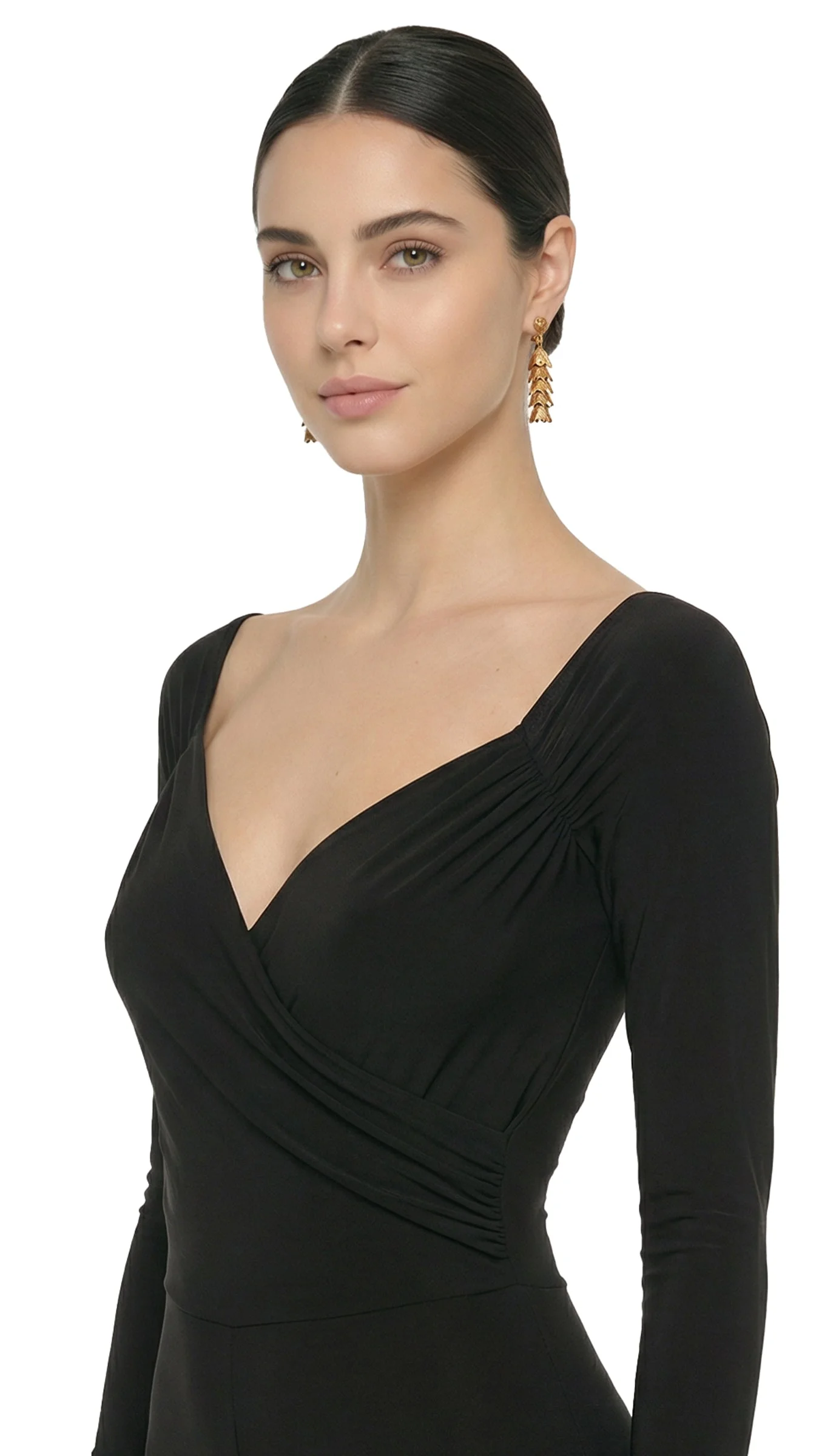 BRASS TIERED DROP FILIGREE EARRINGS - 1
