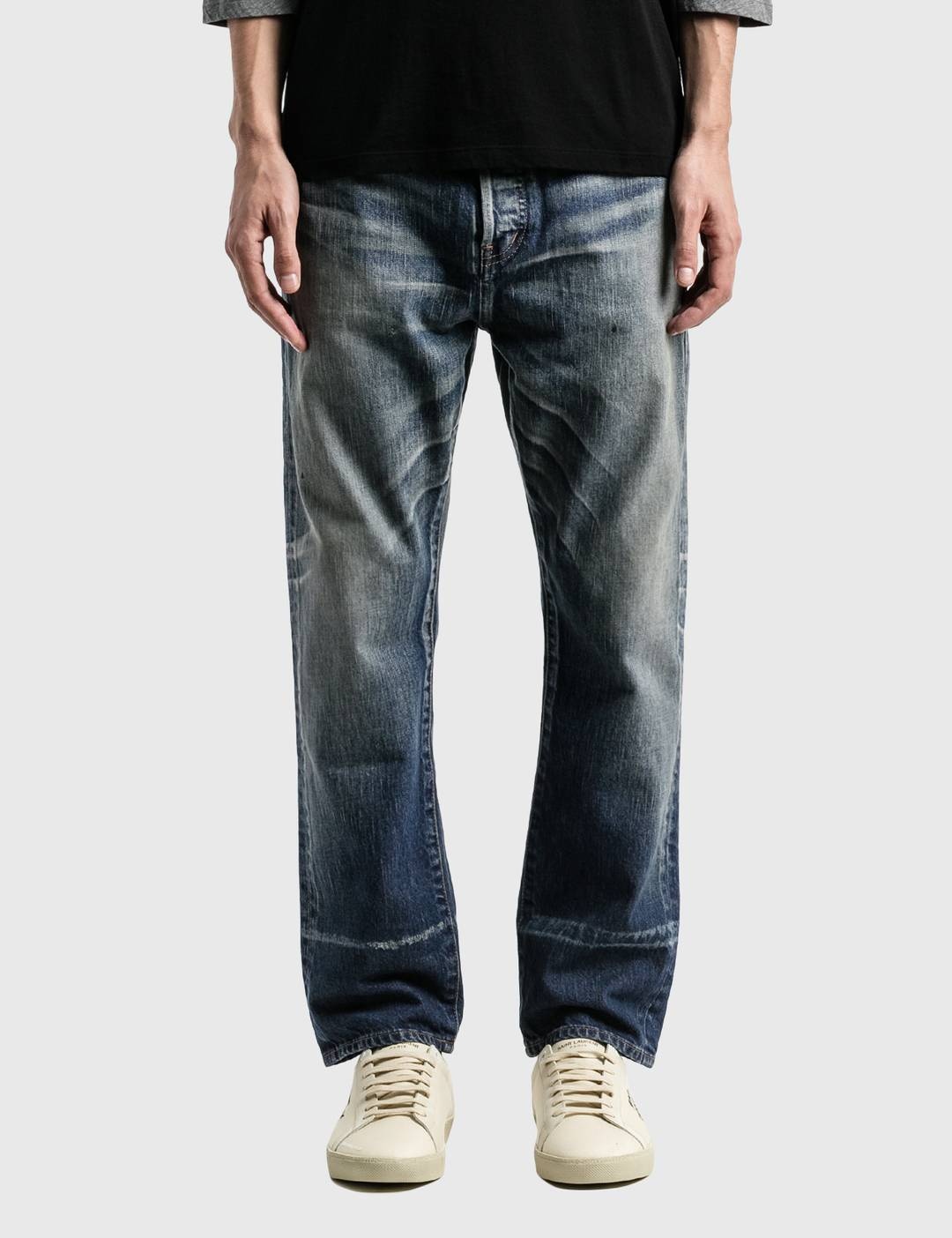 Straight-Fit Jeans In Dirty Winter Blue Denim - 1