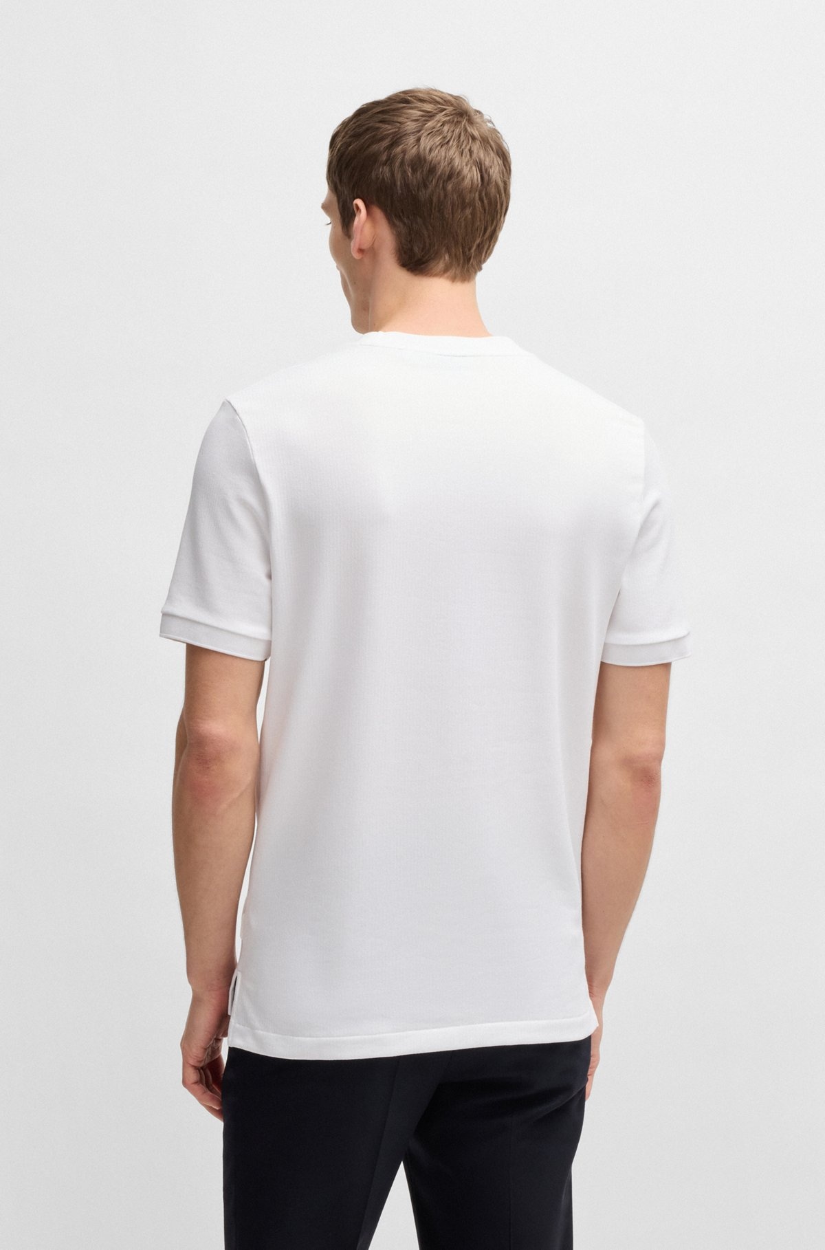 REGULAR-FIT T-SHIRT IN SEERSUCKER FABRIC - 5