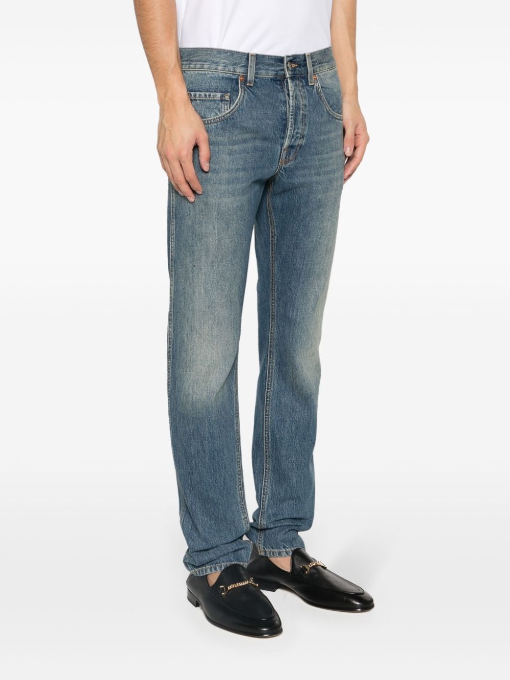 tapered-leg stonewashed jeans - 3