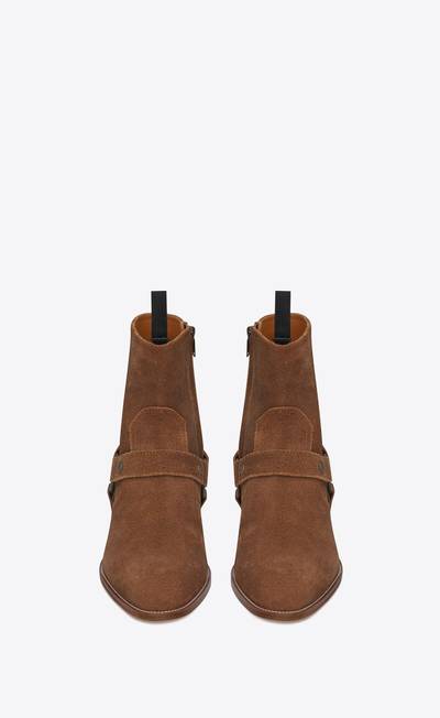 SAINT LAURENT wyatt harness boots in suede outlook