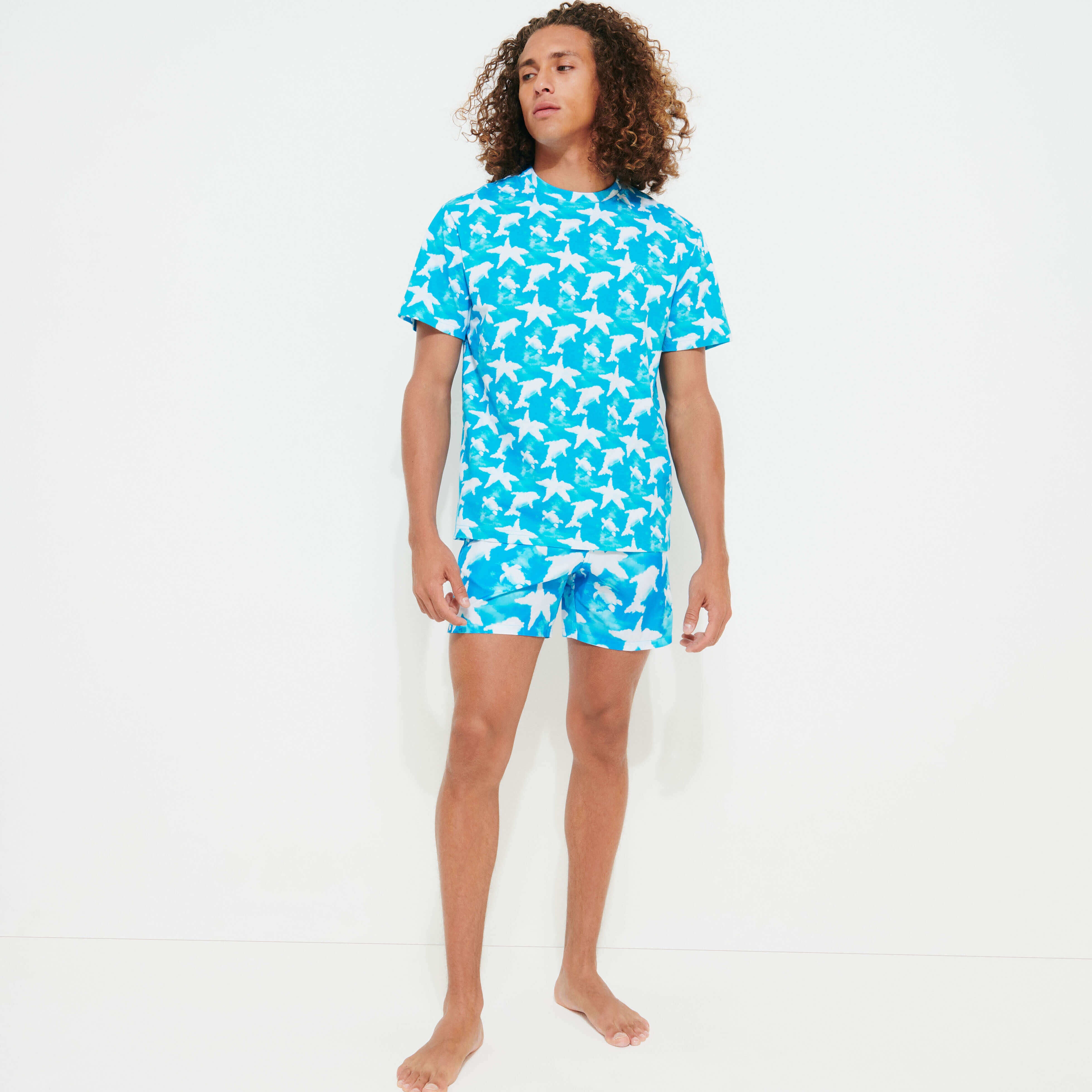 Men Cotton T-Shirt Clouds - 3