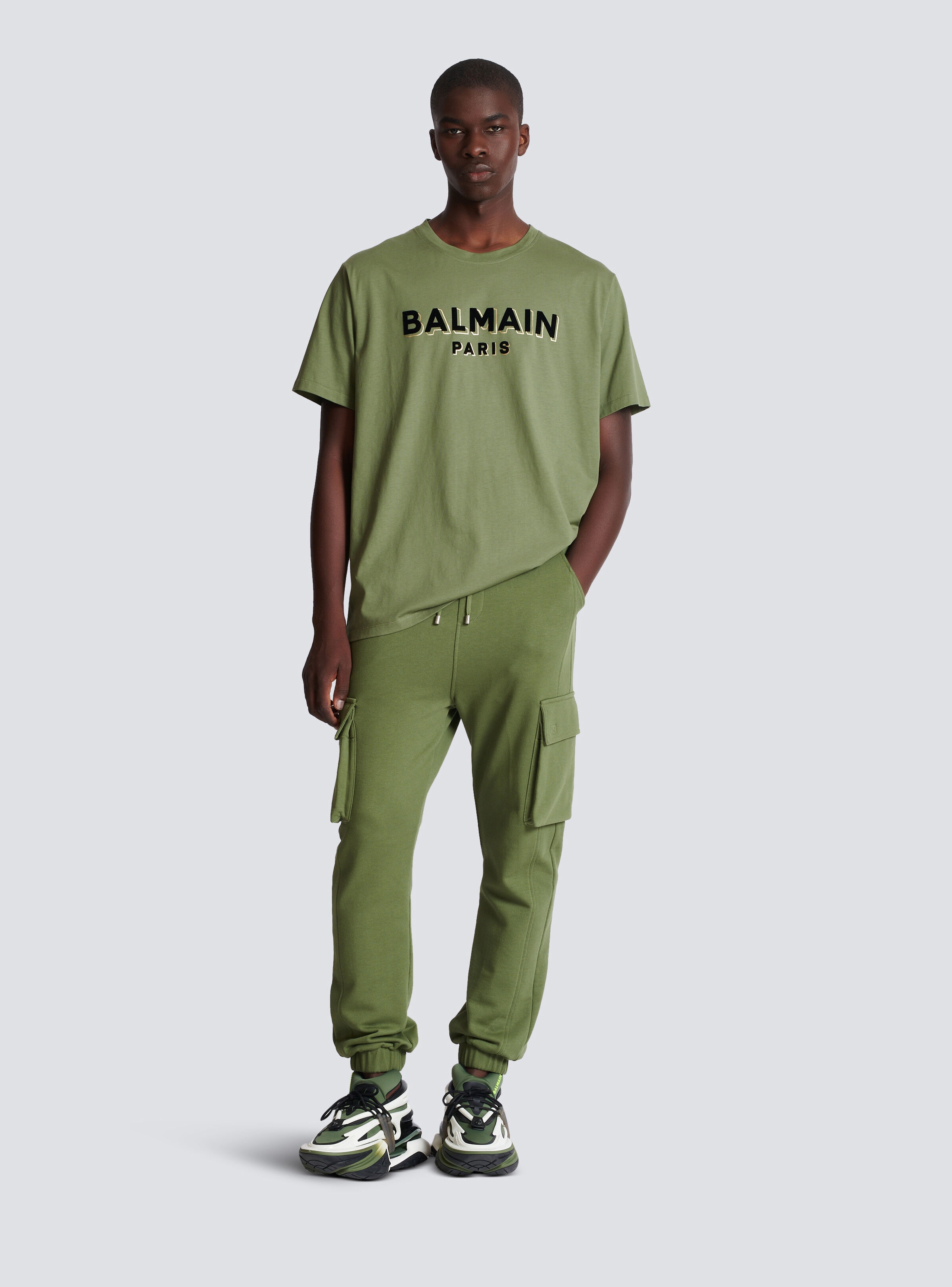 Balmain Cargo joggers with Balmain Paris print | REVERSIBLE