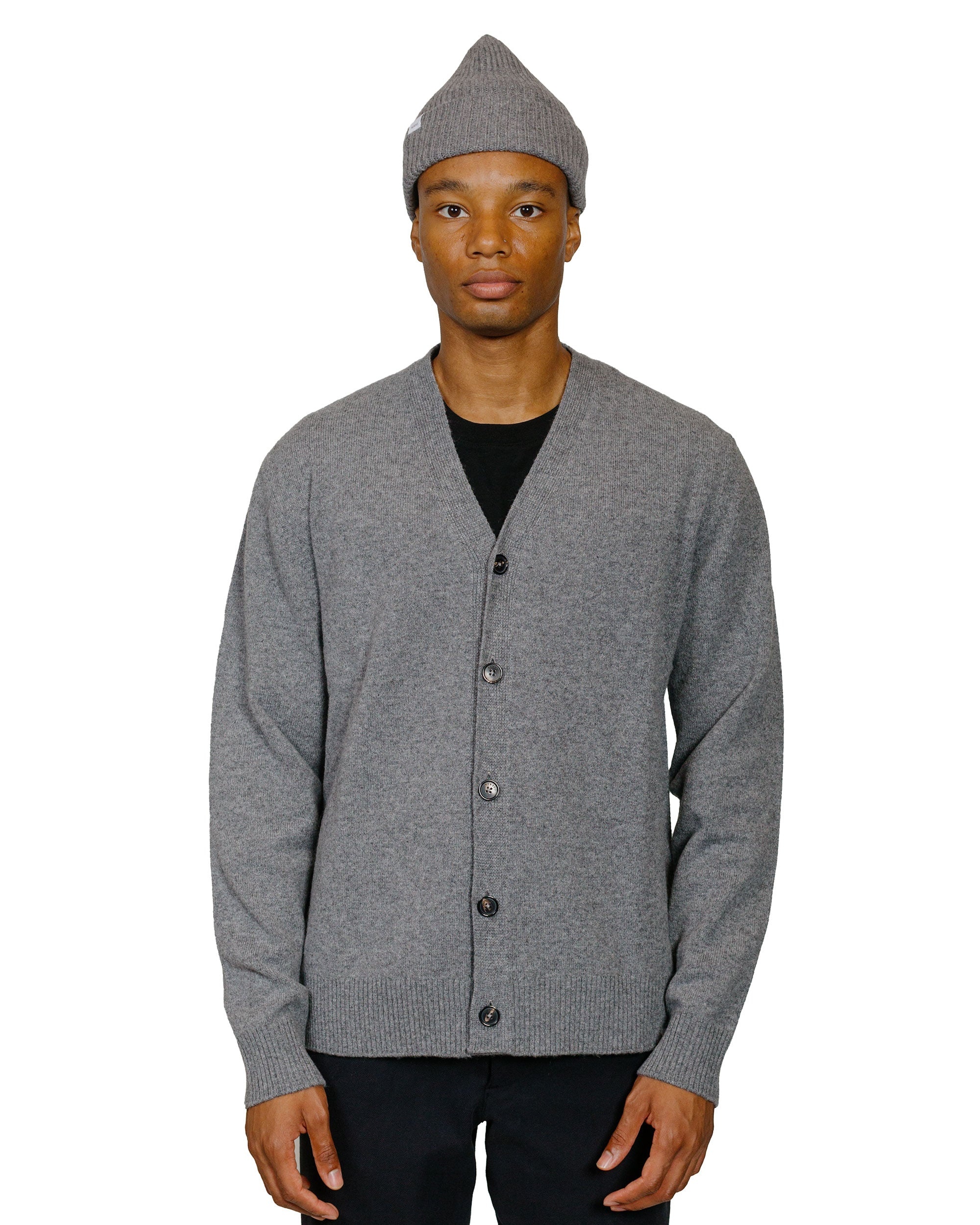 Standard Merino Lambswool Cardigan Grey Melange - 2
