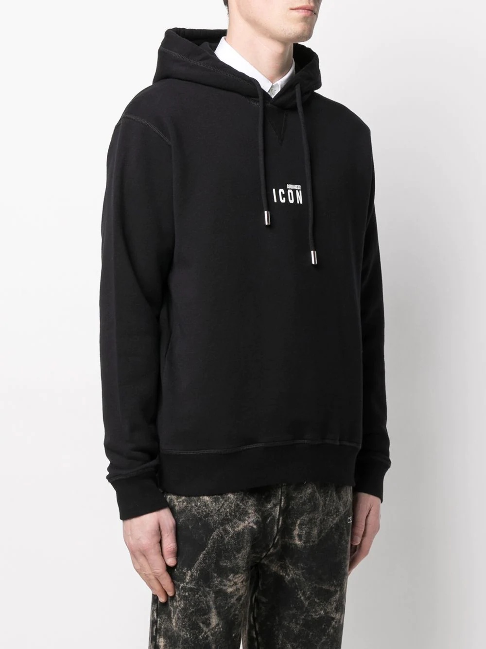 micro logo print hoodie - 3