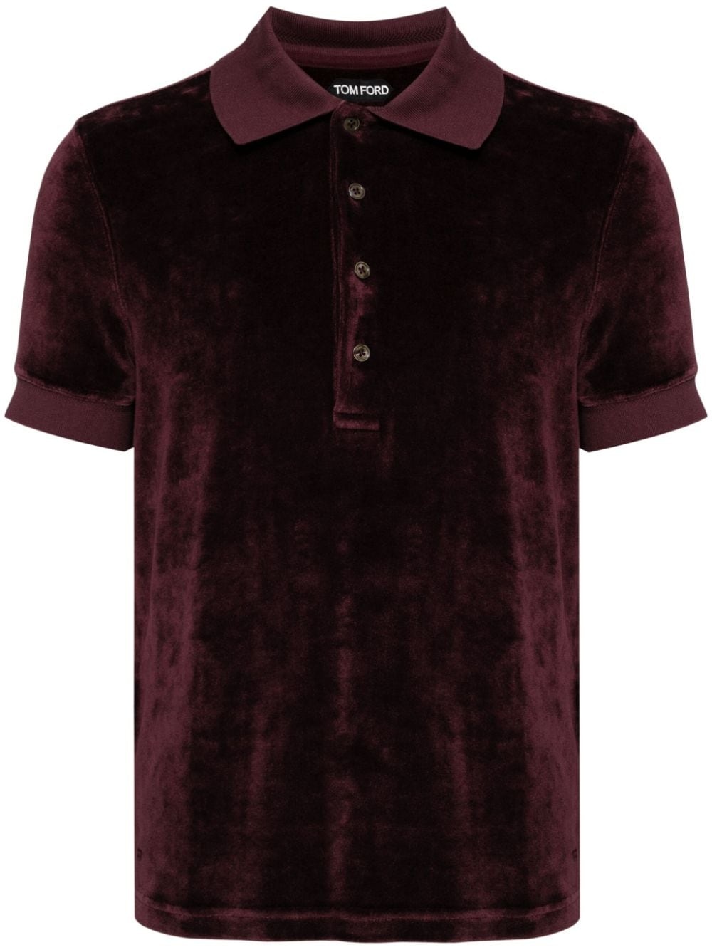 crushed velvet polo shirt - 1