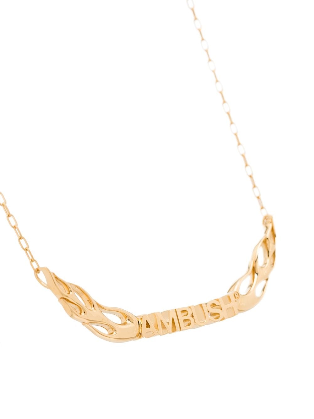 gold-plated flame logo necklace - 3