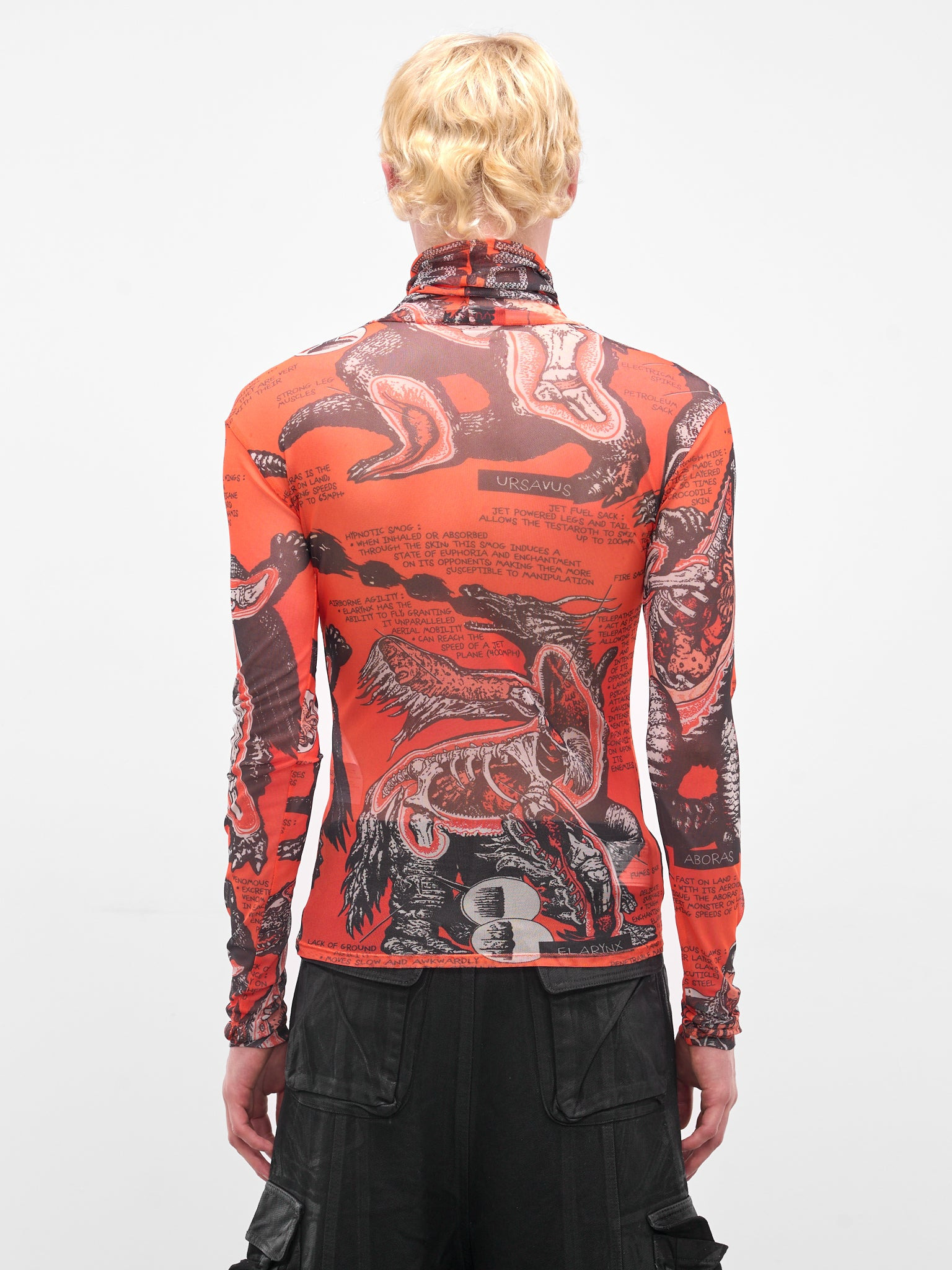 Monsters Print Masked Mesh Top - 3