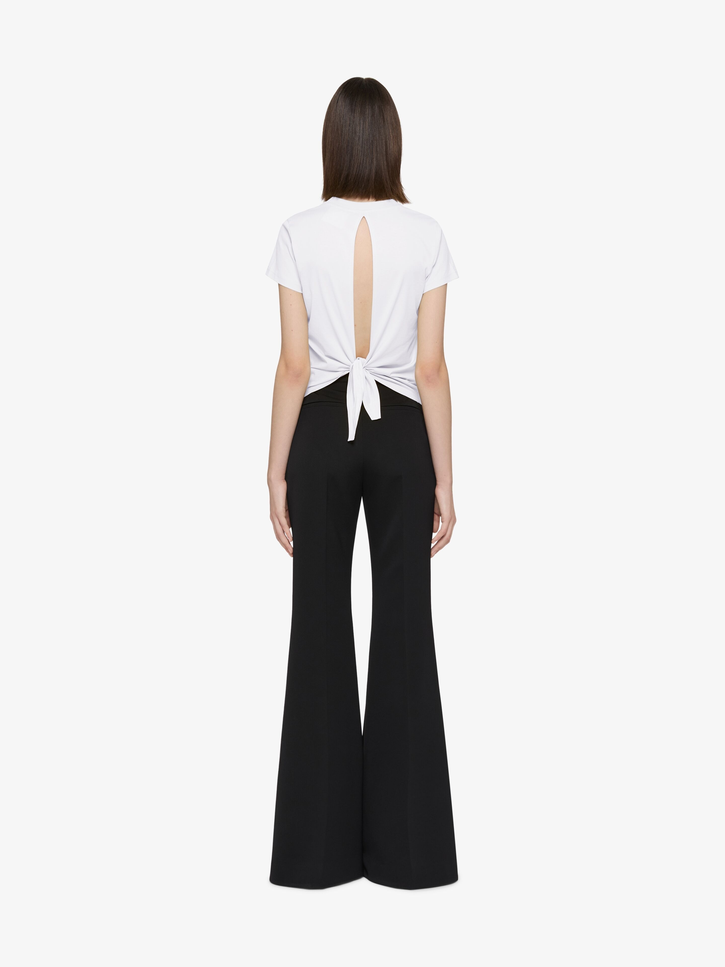 BOW T-SHIRT IN COTTON WITH 4G LIQUID DETAIL - 3