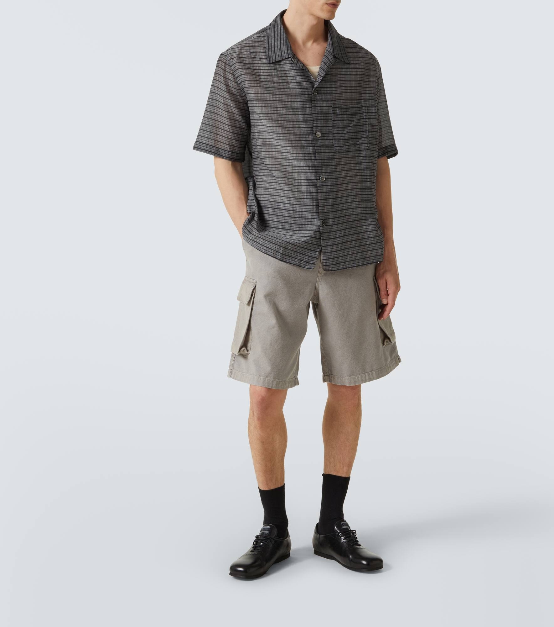 Heusen checked cotton and silk bowling shirt - 2