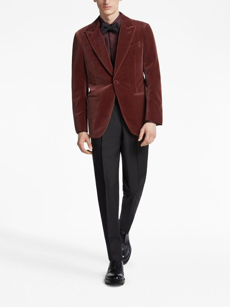 ZEGNA single-breasted velvet blazer outlook