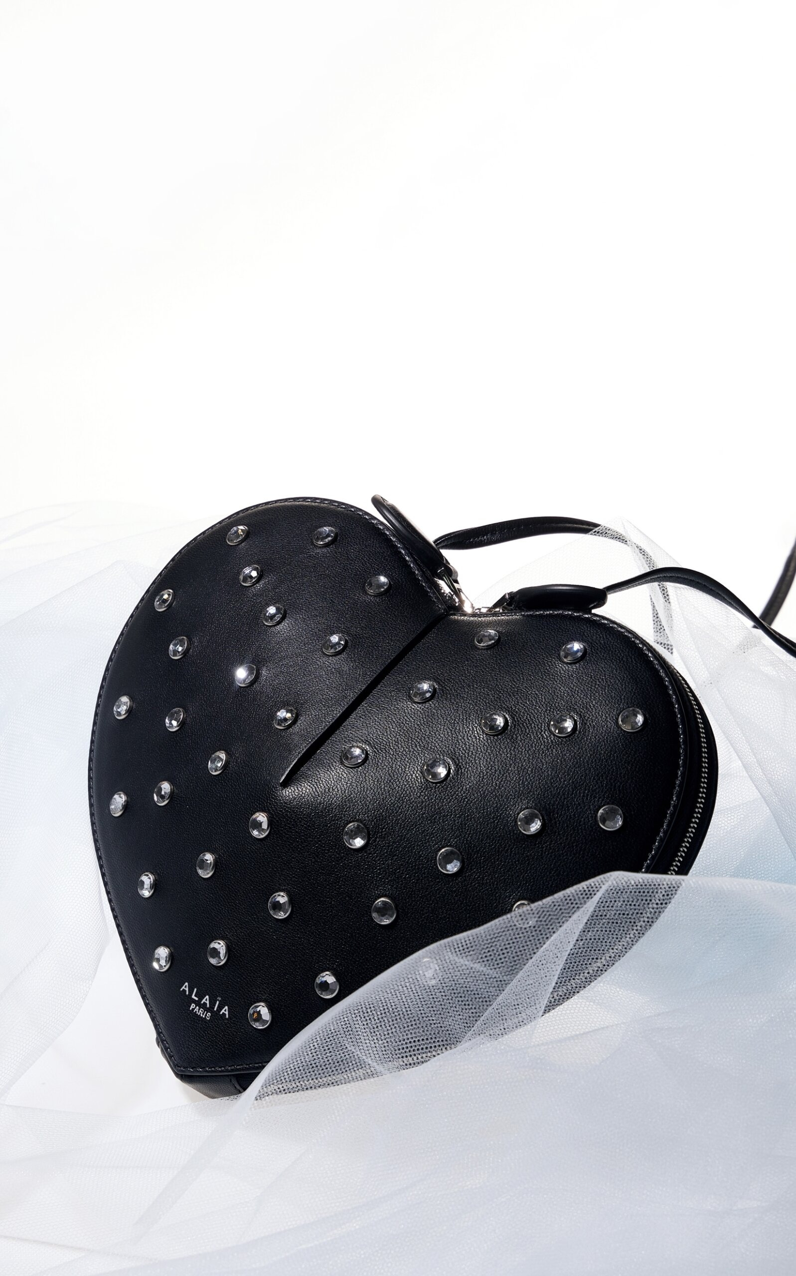 Le Coeur Studded Leather Crossbody Bag black - 2