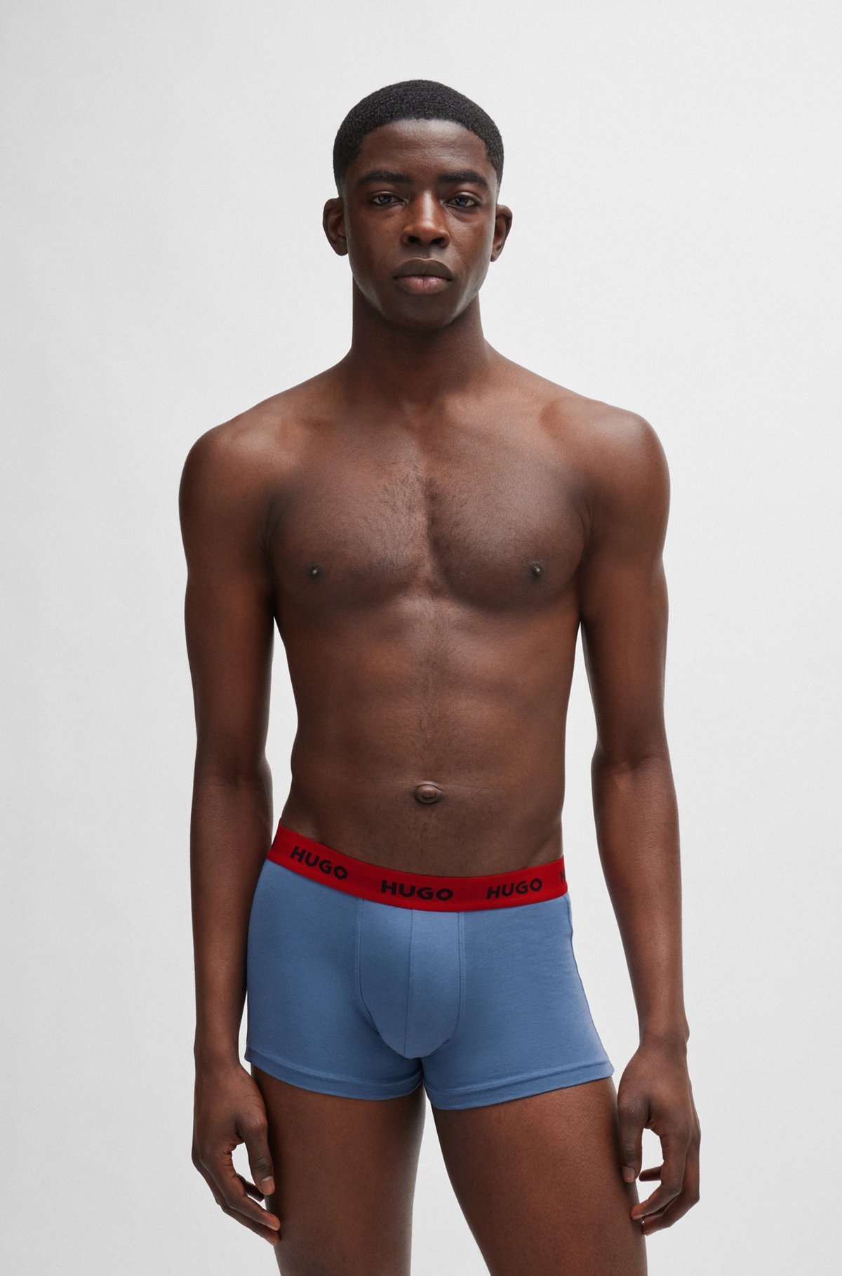 THREE-PACK OF STRETCH-COTTON TRUNKS WITH LOGO WAISTBANDS - 2
