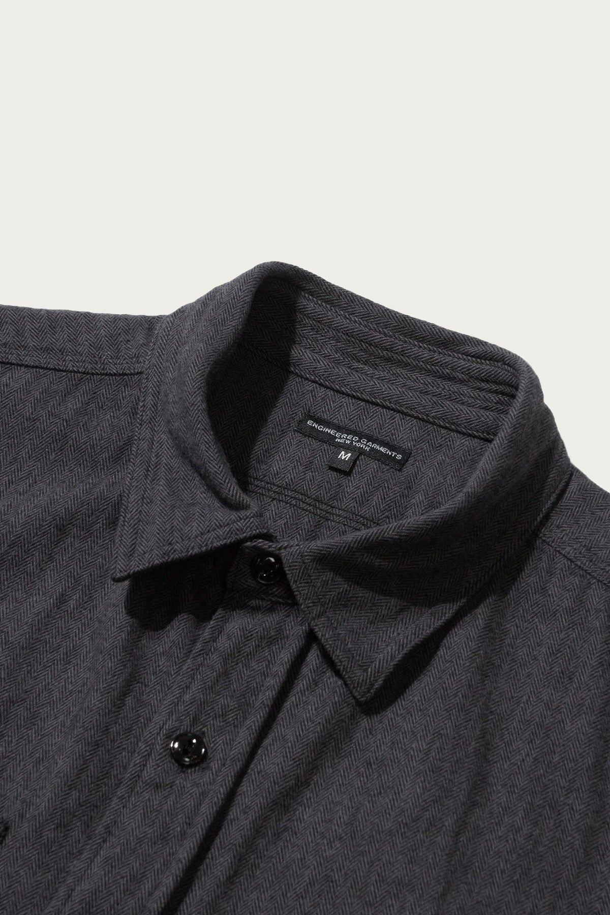 Work Shirt - Dk. Grey Cotton Herringbone Flannel - 2