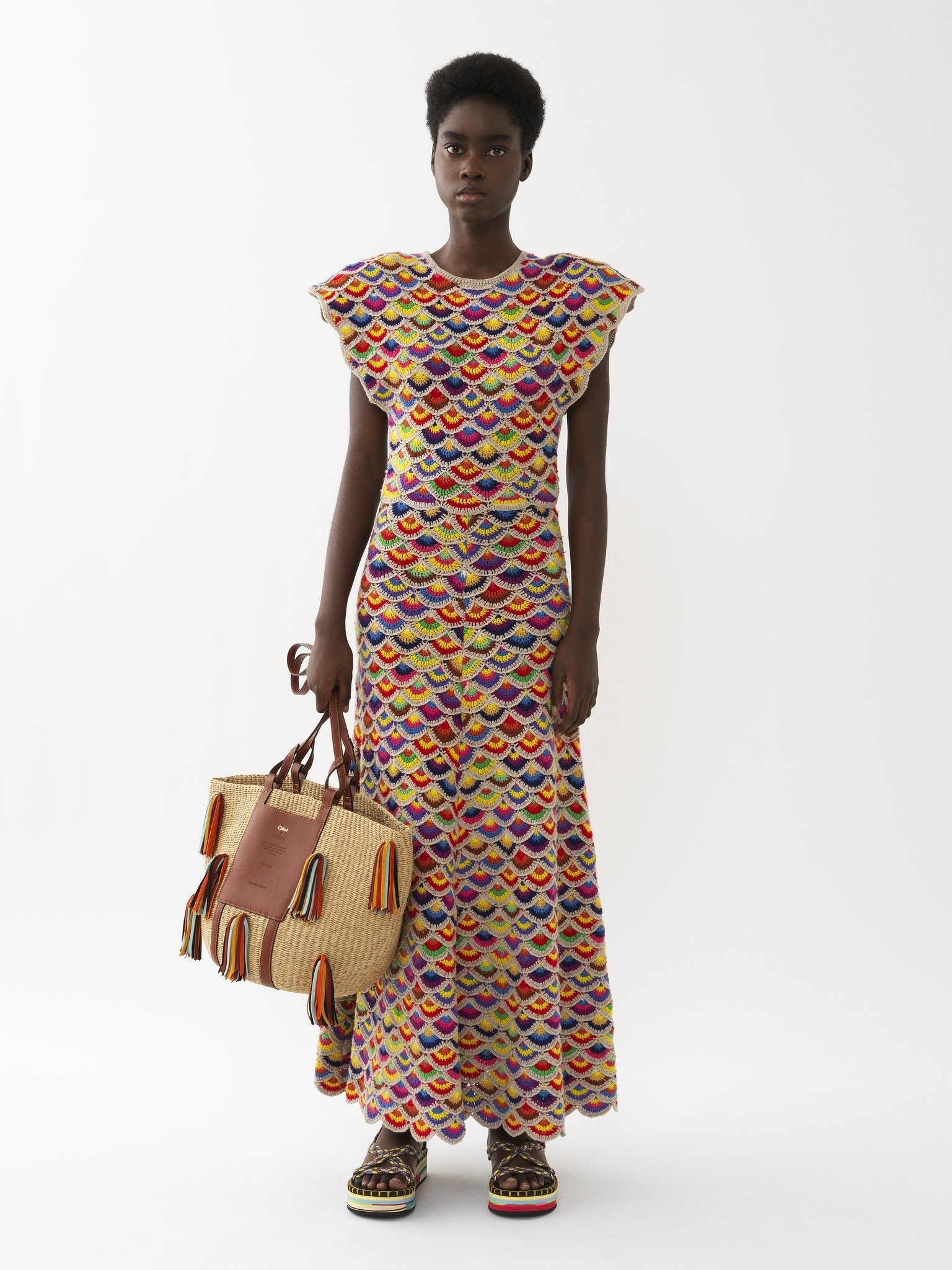 WING-SHOULDER FLARED DRESS - 2