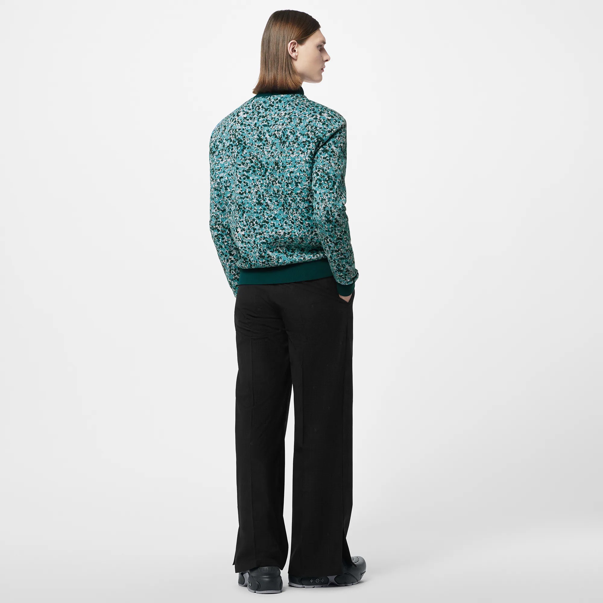 Graphic Cotton Knit Blouson - 3
