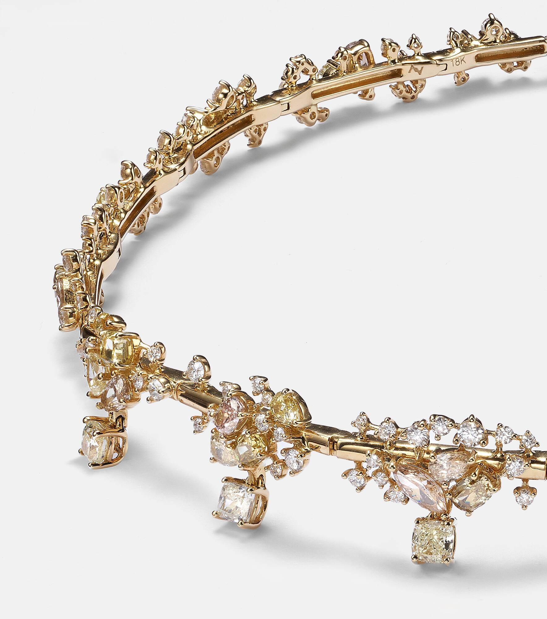 18kt gold choker with diamonds - 4