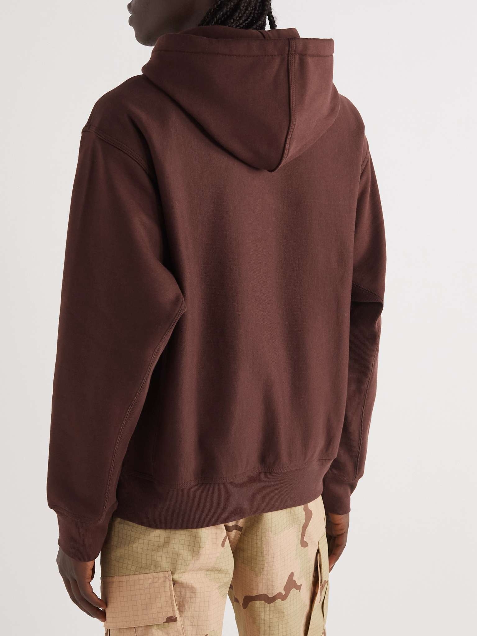 American Script Logo-Embroidered Cotton-Blend Jersey Hoodie - 4