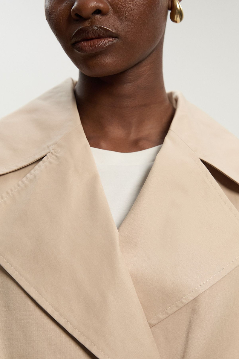 Cotton Relaxed Short Trench Coat 3