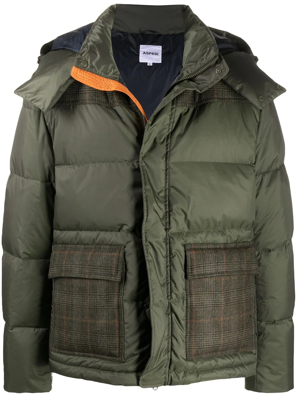 wool panelled down jacket - 1