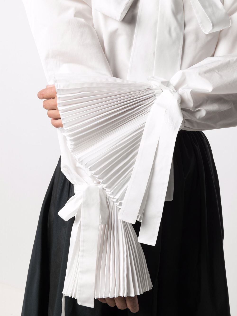taffeta flared-cuff shirt - 5