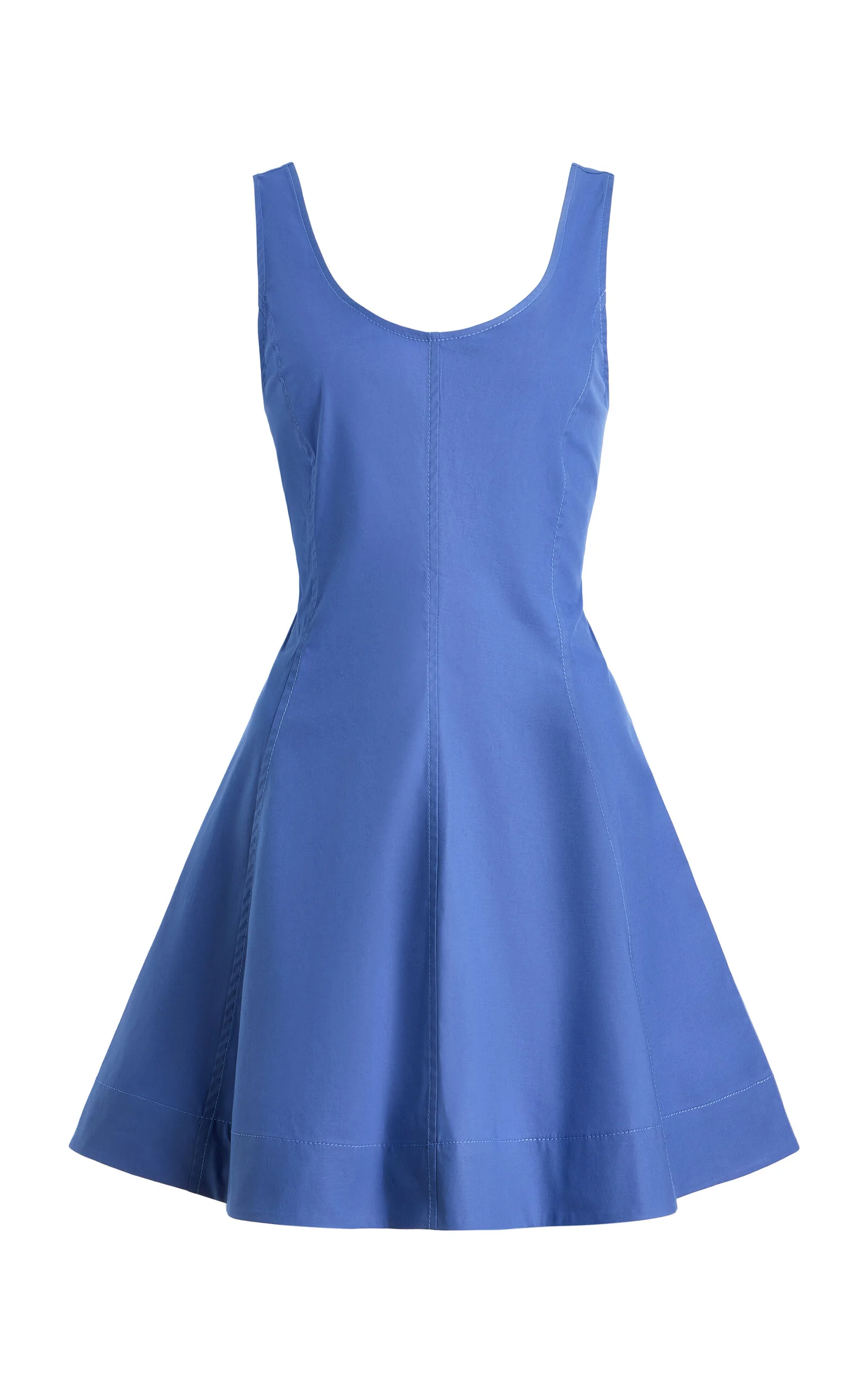 Exclusive The Poppy Flared Cotton Mini Dress blue - 1