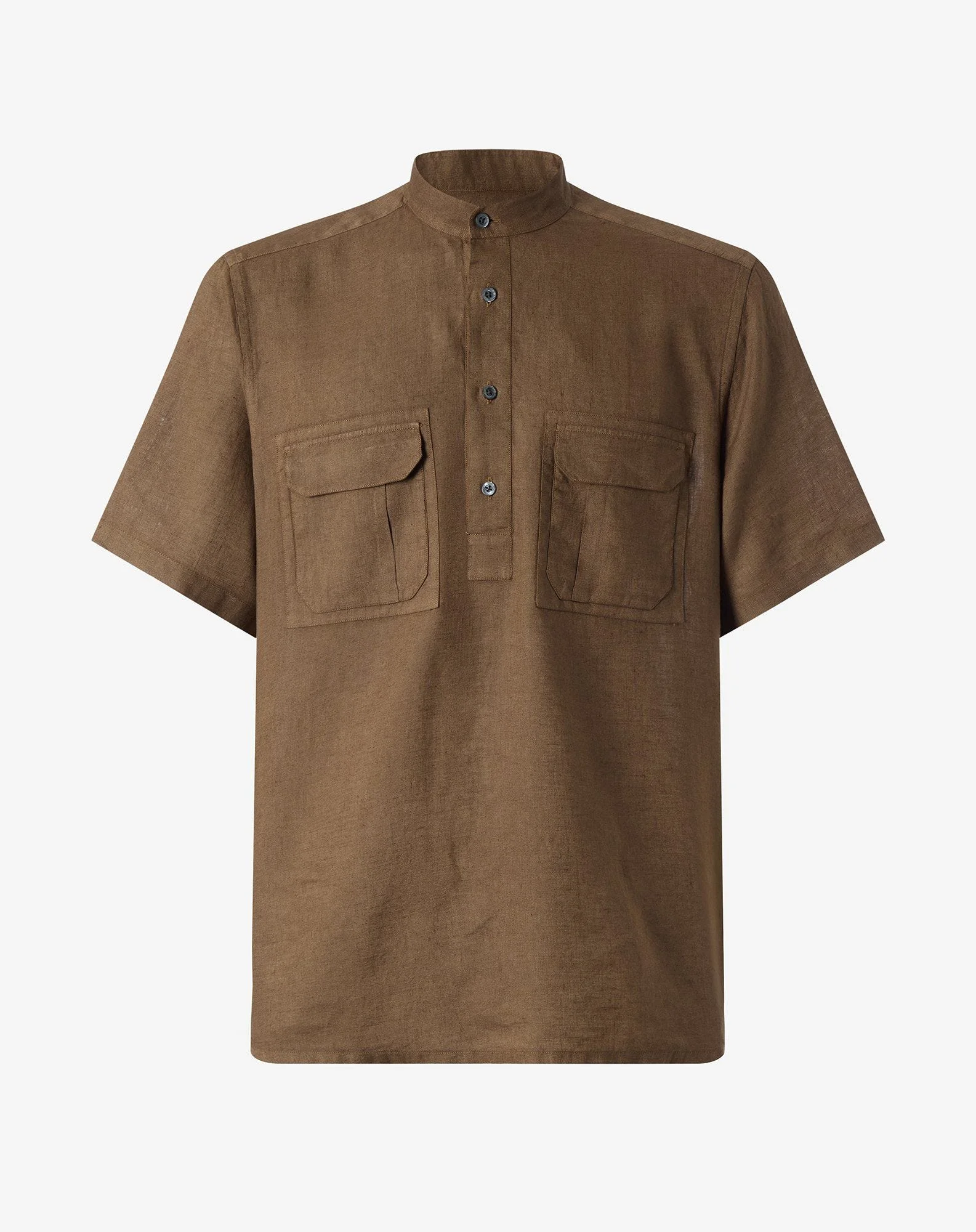 Brown linen shirt - 1