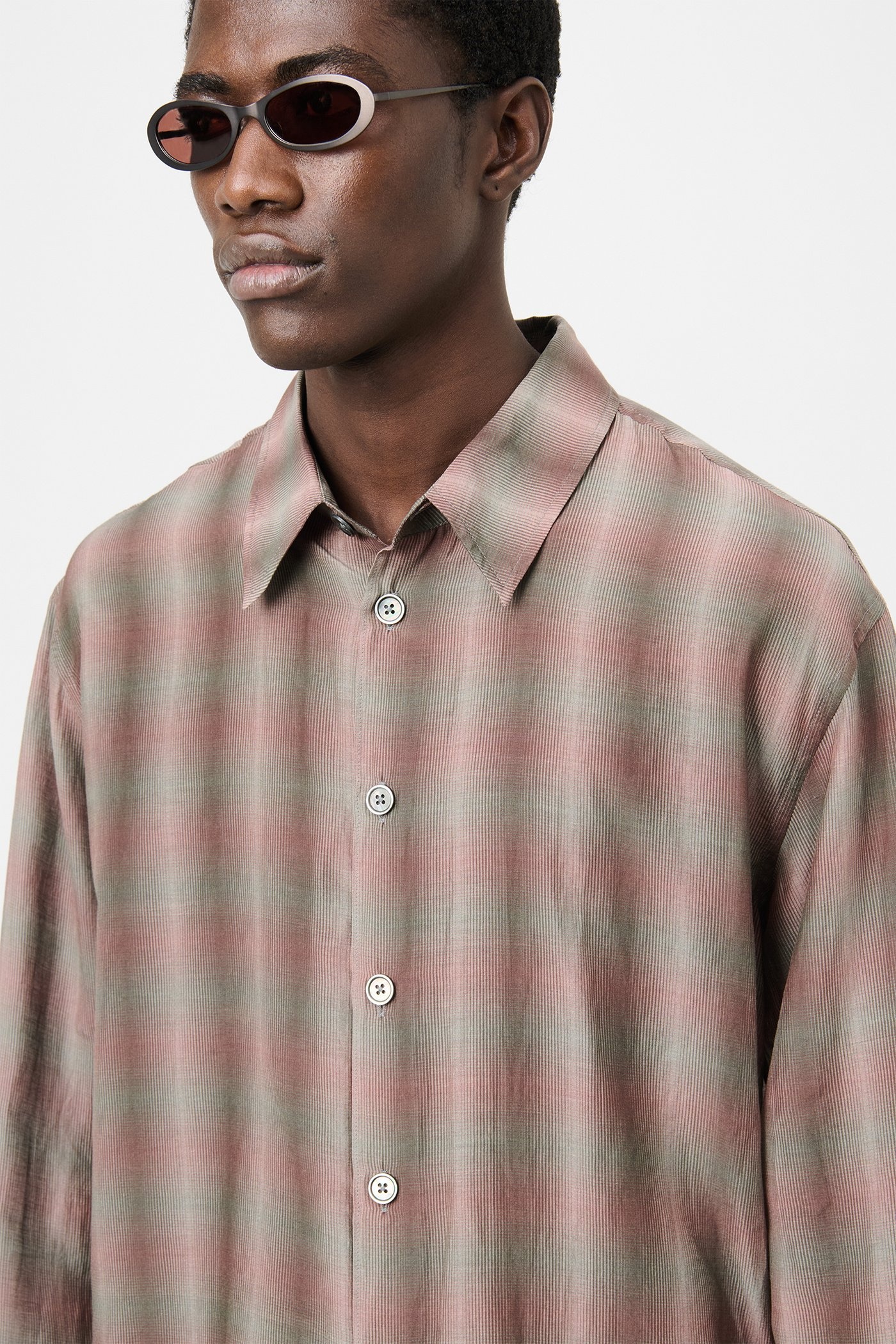 Beyond Shirt Screen Check Sheer Cotton Silk - 4