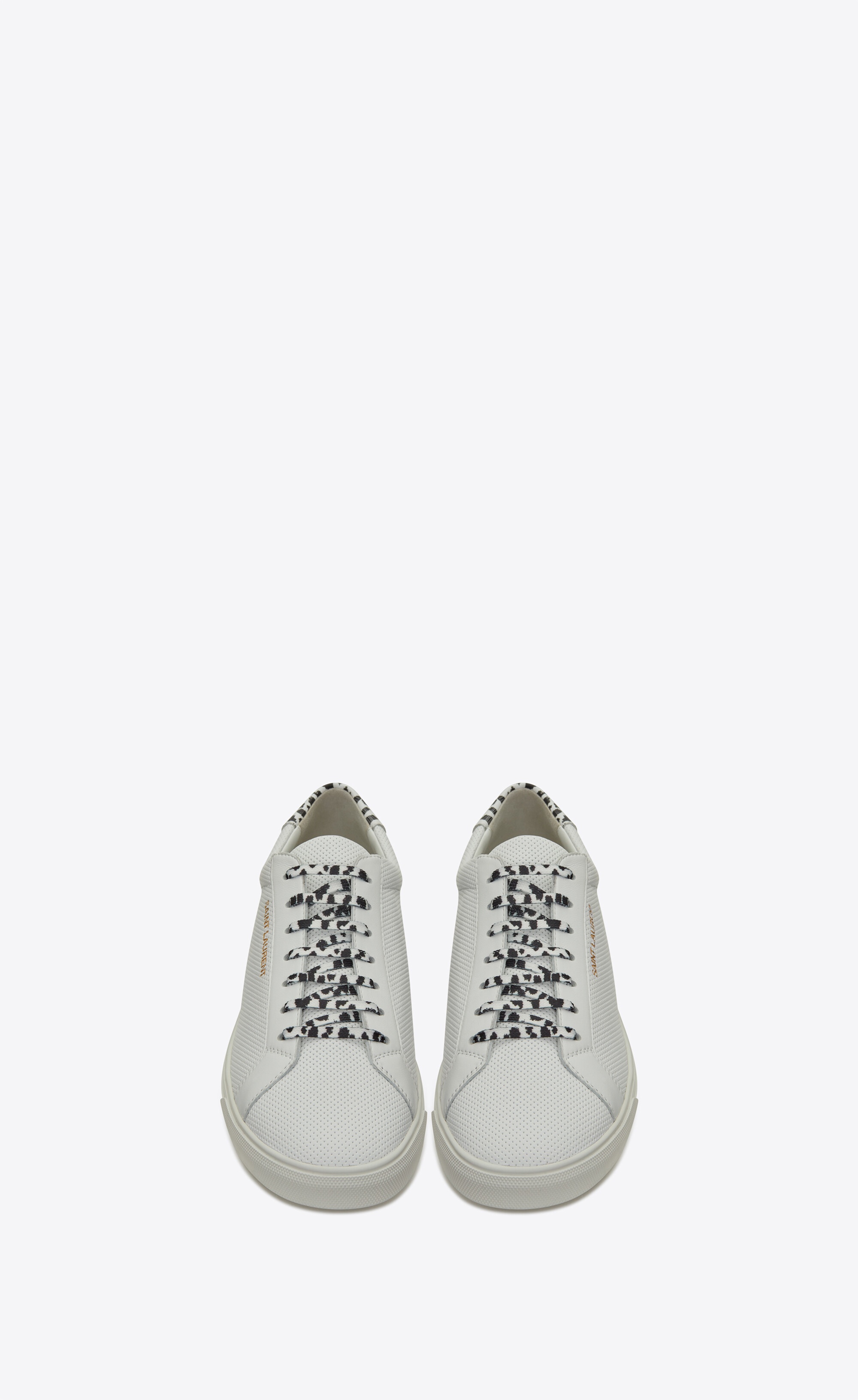 andy sneakers in perforated and babycat printed leather - 4