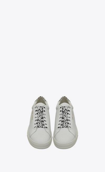 SAINT LAURENT andy sneakers in perforated and babycat printed leather outlook