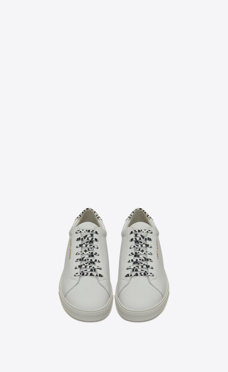 SAINT LAURENT andy sneakers in perforated and babycat printed leather outlook