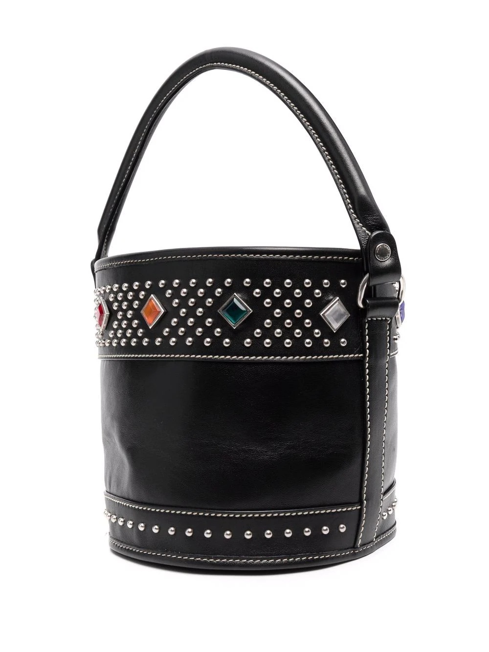 Bahia studded leather bucket bag - 3