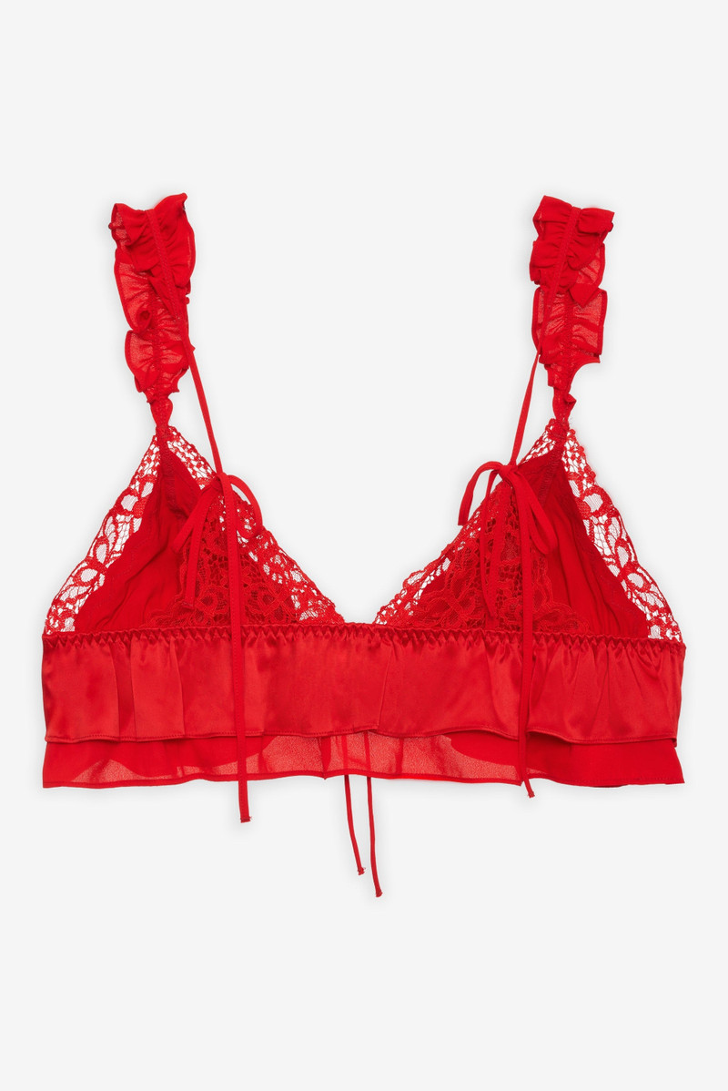 For Love & Lemons Butterfly Lace Ruffle Bralette outlook