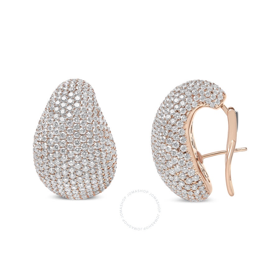 Haus Of Brilliance - Haus of Brilliance 18K Rose Gold 13 1/5 Cttw Micro-Pave Diamond Sculptural Design Statement Stud Ear - 2