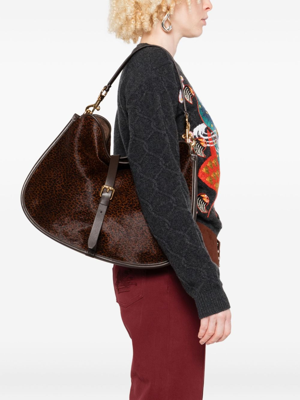 medium leopard-print shoulder bag - 2