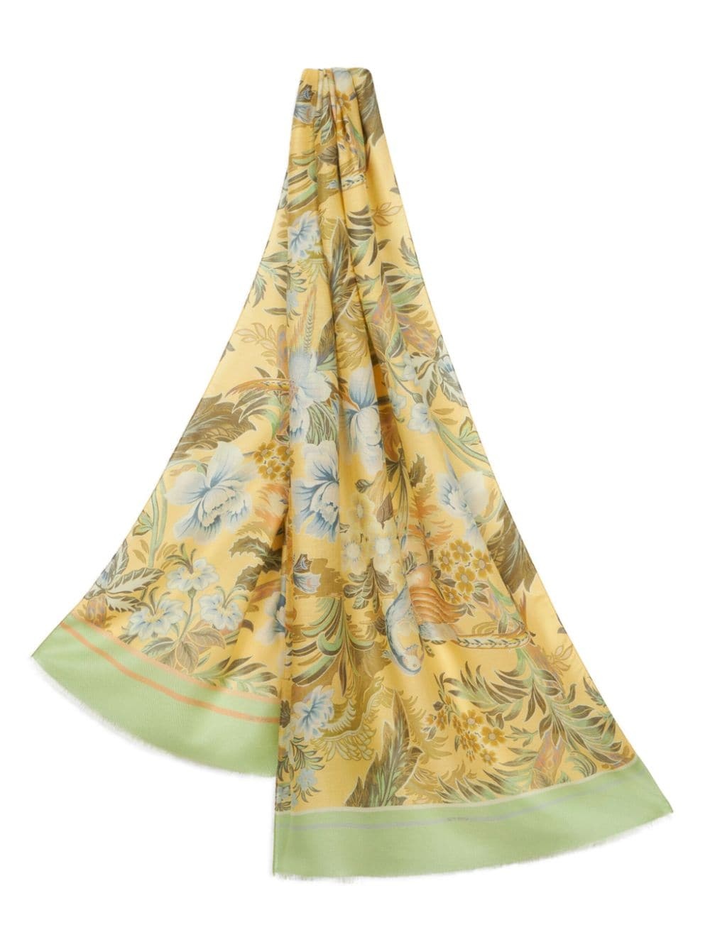 frayed graphic-print scarf - 2