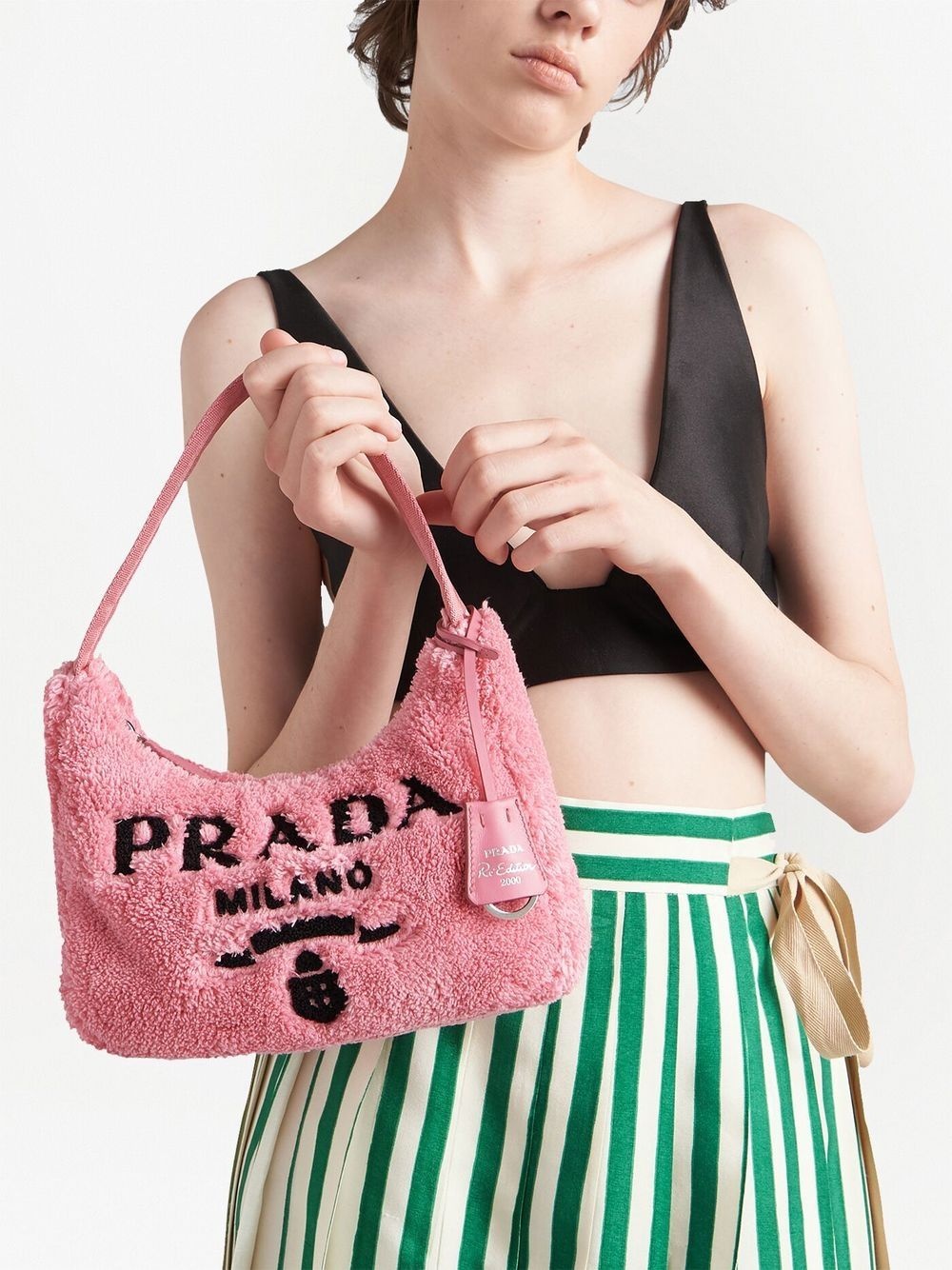 logo-print towel shoulder bag - 7