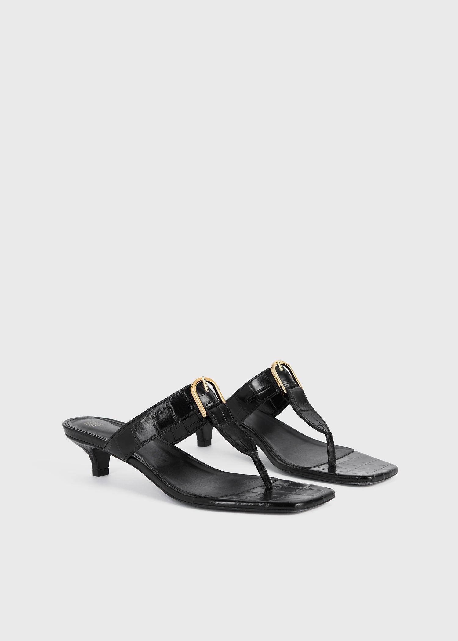 サンダル・ミュール Coperni SS24 CROCO BRANDED \nFLIP FLOP (COPSH37838 BLACK) Coperni Croco Branded Flip Flop – Cycle Platform