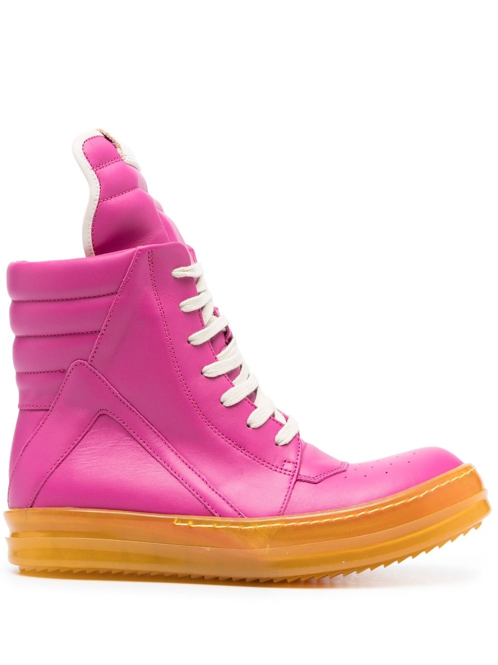 high-top leather sneakers - 1