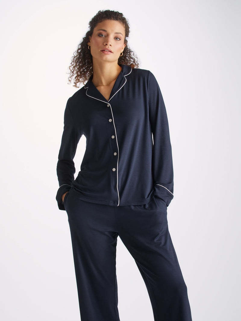 Women's Pyjamas Lara Micro Modal Stretch Navy - 2