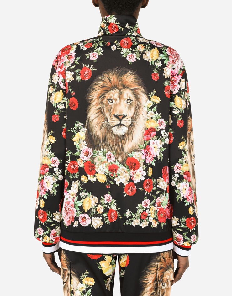 Zip-up sweatshirt with lion mix print - 11