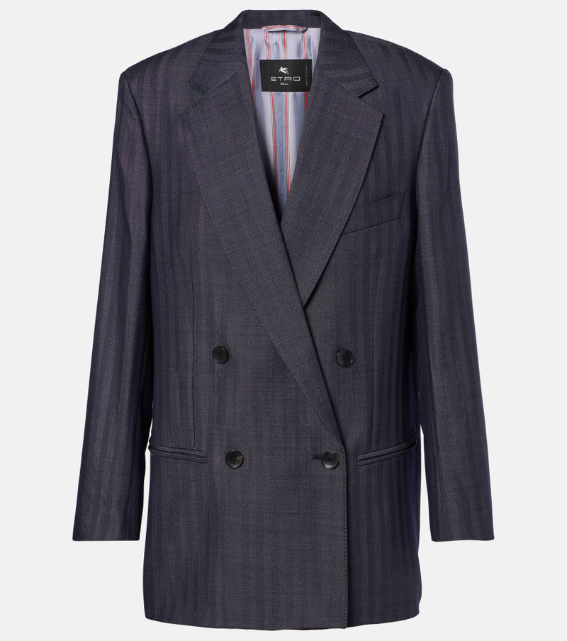 Striped wool-blend blazer - 1