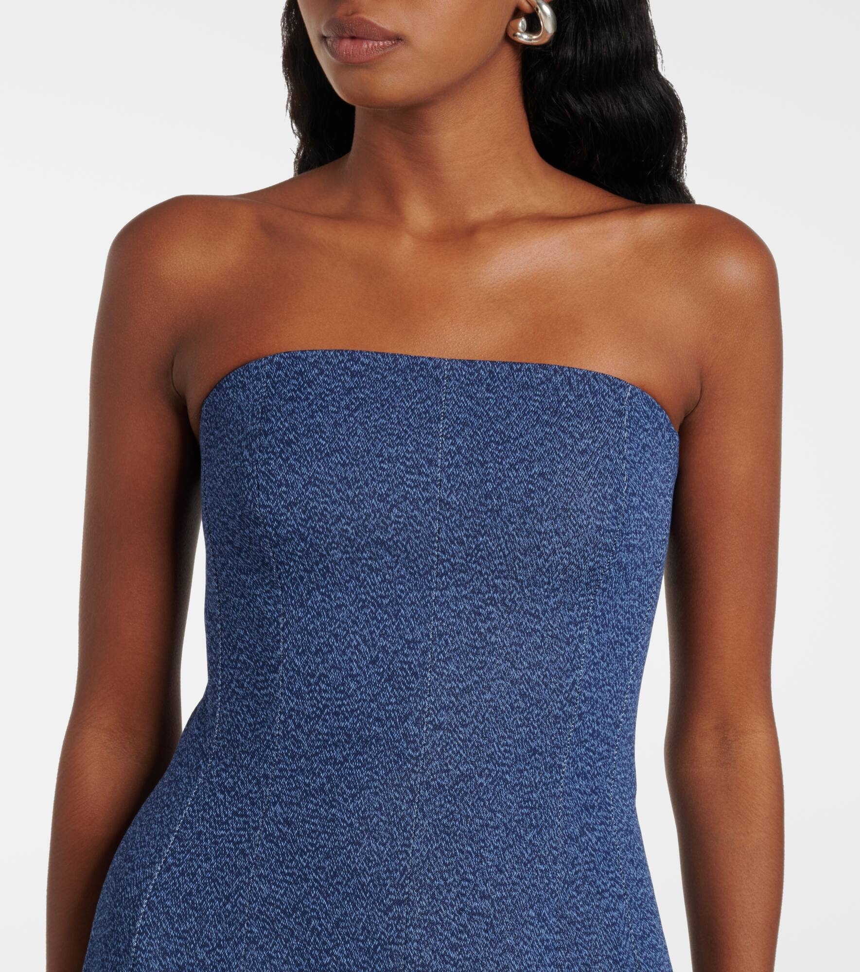 Alba strapless denim midi dress - 4