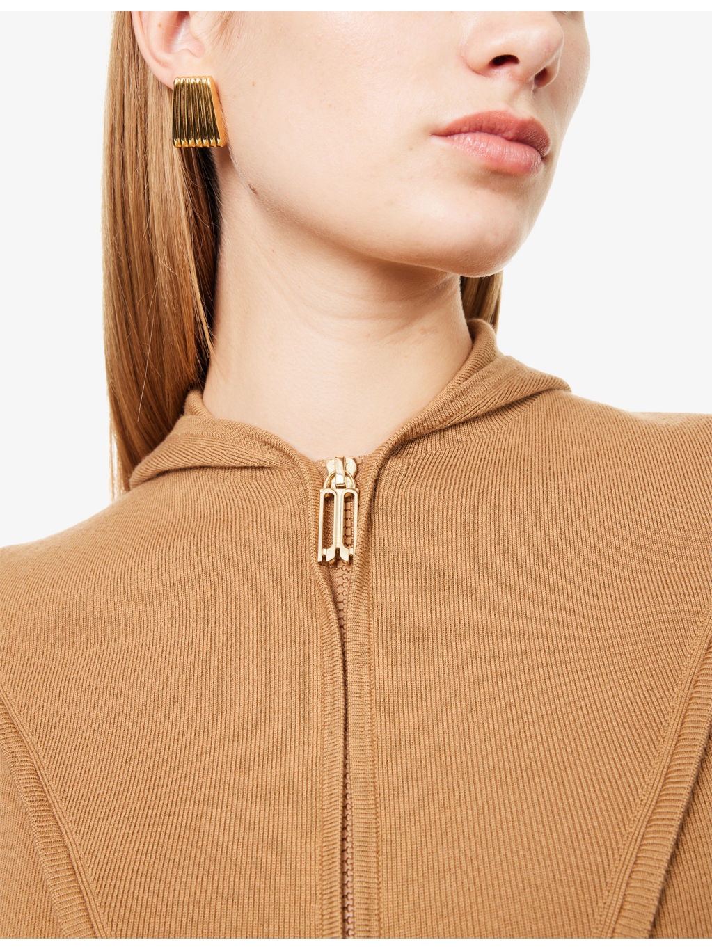 Hooded Rib-Trim Knitted Merino Wool-Blend Top - 6