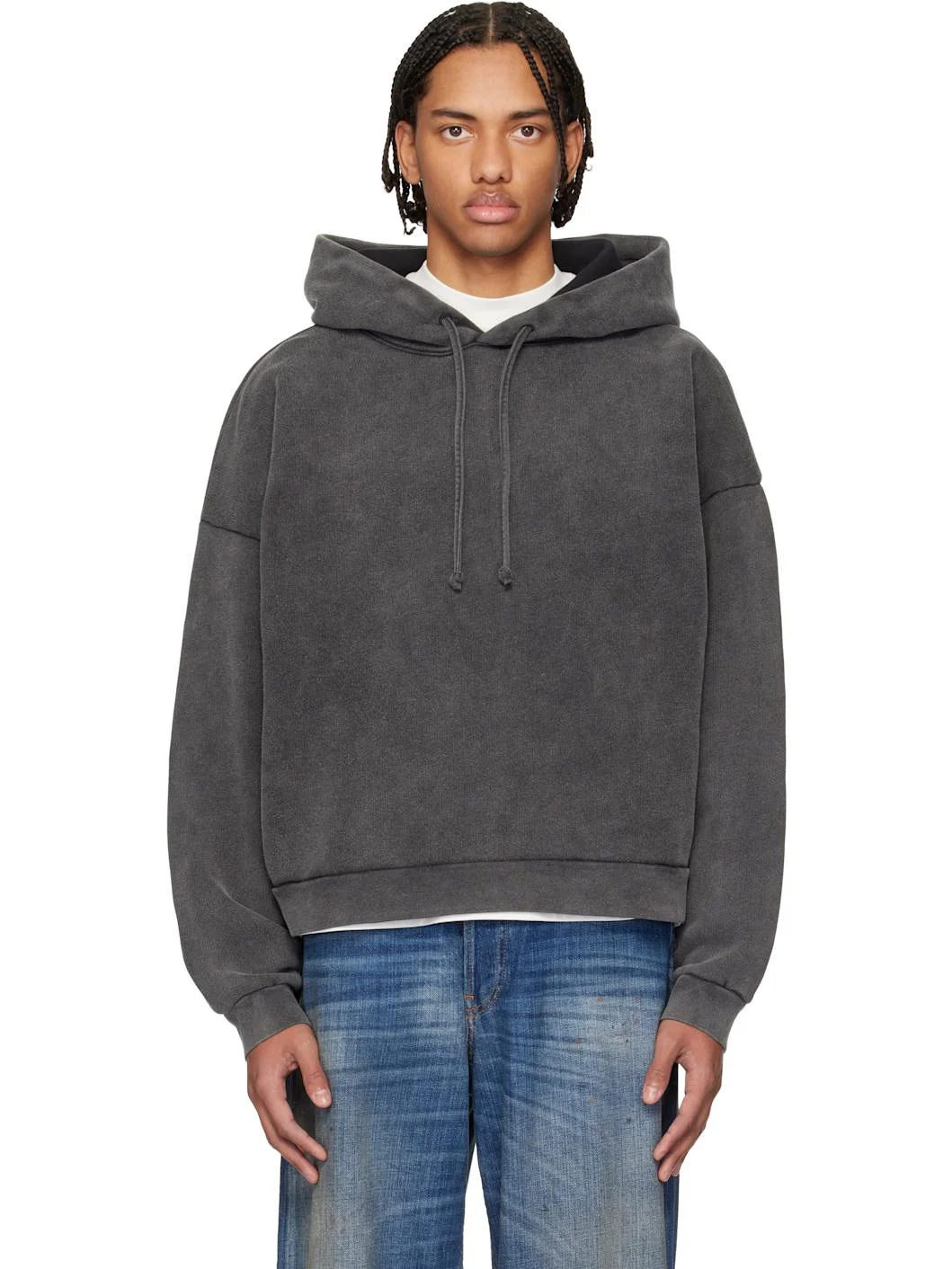 Gray Logo Patch Hoodie - 1