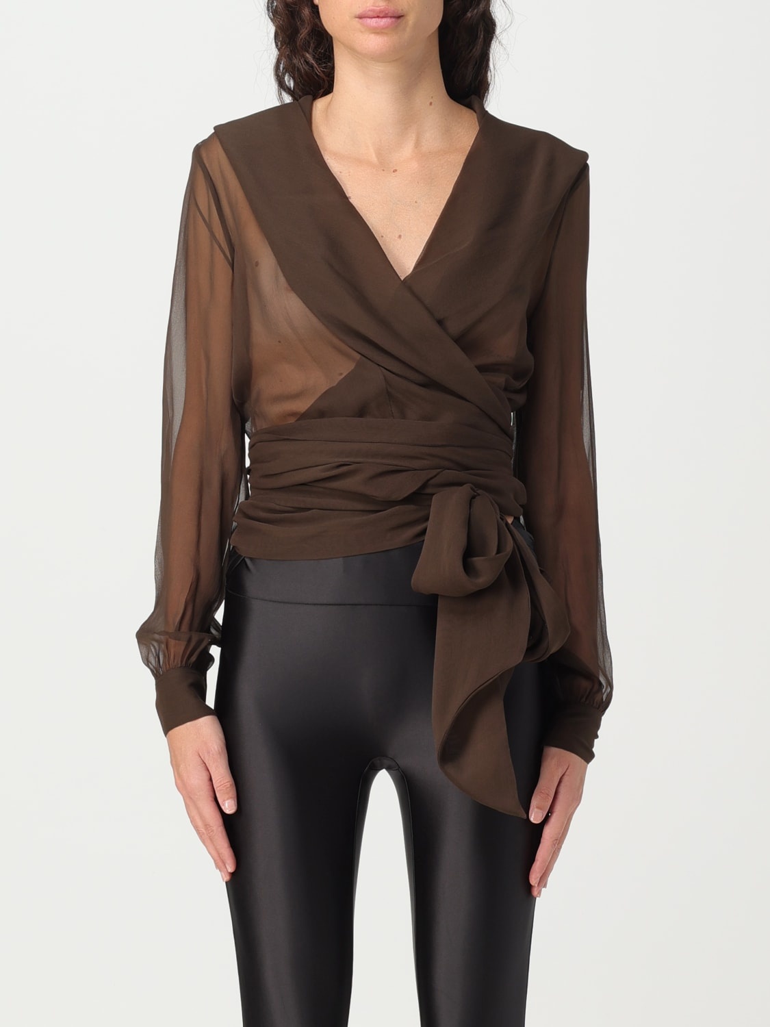 Saint Laurent blouse in organic silk with hood - 1