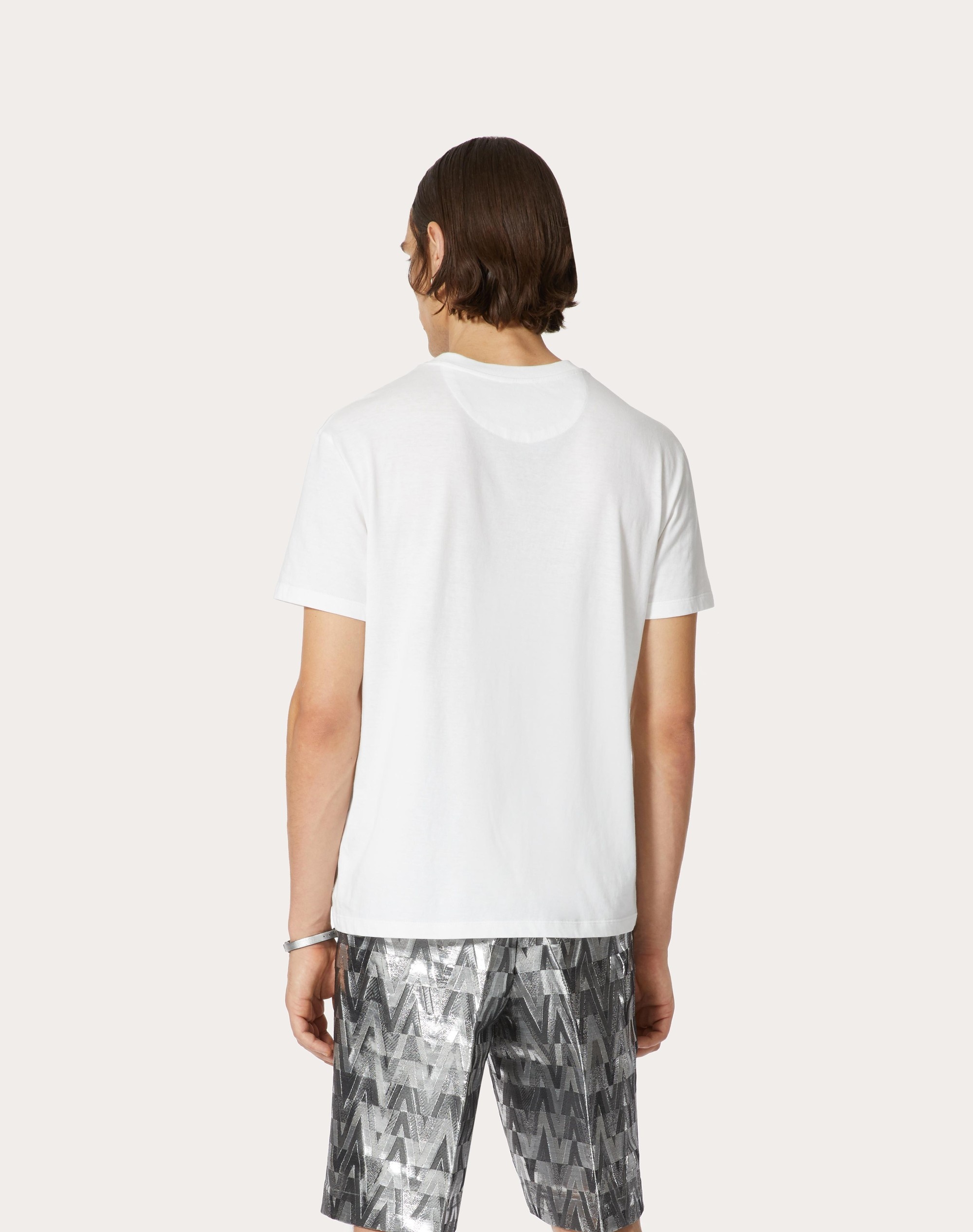 T-SHIRT WITH METALLIC SILVER POCKET AND VALENTINO EMBOSSED - 4