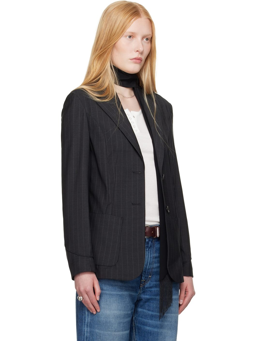 WORK SHOP Emporio Armani Gray Icona Blazer - 2